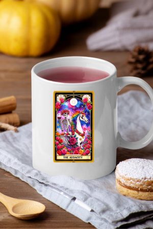 The Audacity Tarot Card Skeleton Skelly Unicorn Wine Women Mug