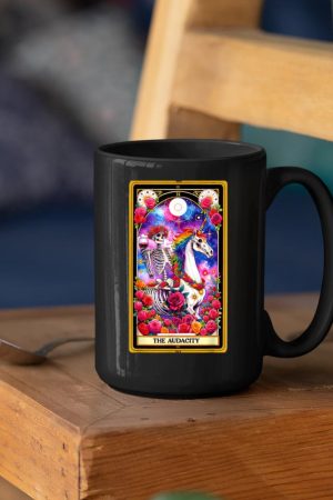 The Audacity Tarot Card Skeleton Skelly Unicorn Wine Women Mug