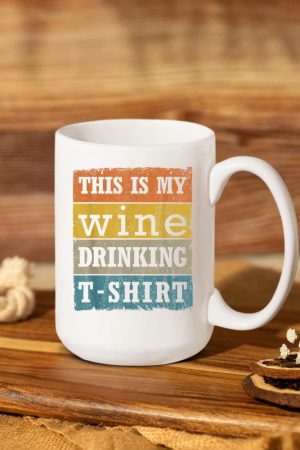 This Is My Wine Drinking T-Shirt Vintage Retro Wine Lover Mug