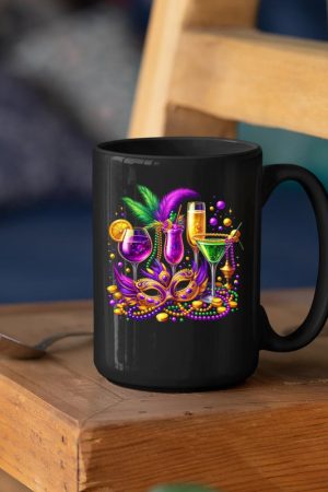 Mardi Gras Glass Of Wine Drinking Team Wine Festival Parade Mug