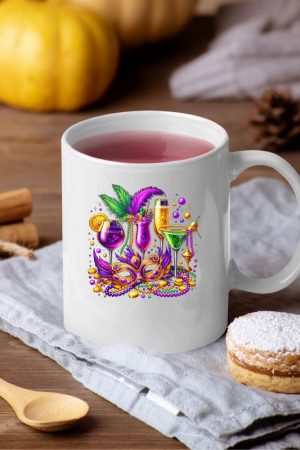 Mardi Gras Glass Of Wine Drinking Team Wine Festival Parade Mug