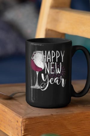 New Year Party Wine Glass Happy New Year New Years Eve Mug