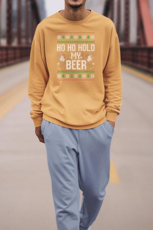 Ho Ho Hold My Beer Ugly Christmas Xmas Costume Sweatshirt