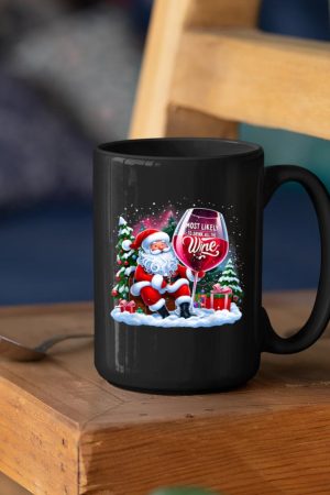 Most Likely To Drink All The Wine Funny Santa Wine Lover Mug