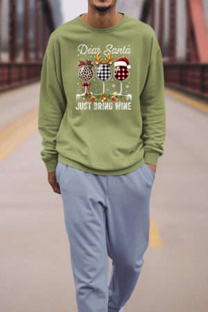 Dear Santa Just Bring Wine For Christmas Sweatshirt
