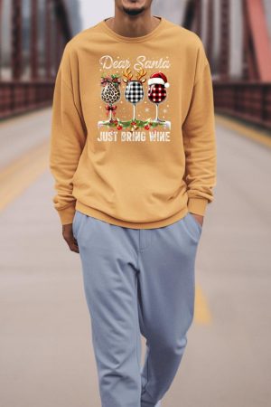 Dear Santa Just Bring Wine For Christmas Sweatshirt