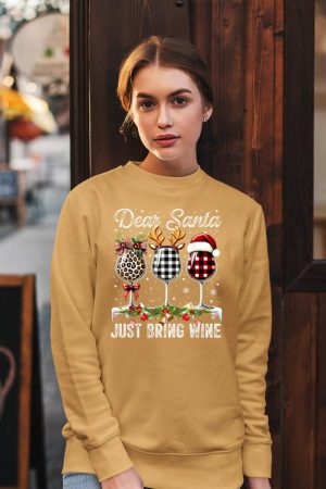 Dear Santa Just Bring Wine For Christmas Sweatshirt