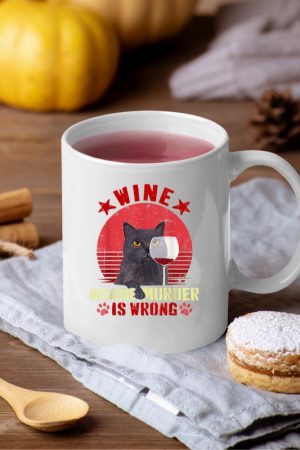 Funny Humor Cat Lover Men Women Reading and Drinking Wine Mug