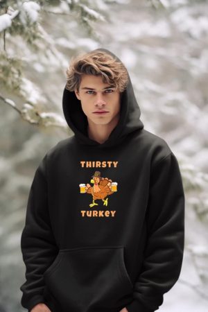 Thirsty Turkey Funny Beer Thanksgiving Drinking T-Shirt Hoodie