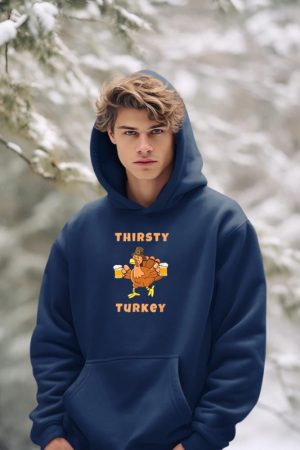Thirsty Turkey Funny Beer Thanksgiving Drinking T-Shirt Hoodie