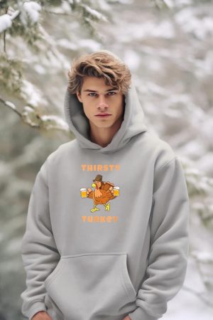 Thirsty Turkey Funny Beer Thanksgiving Drinking T-Shirt Hoodie
