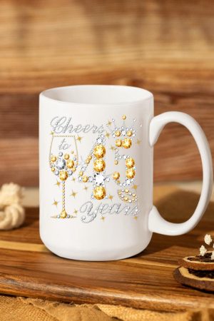 Cheers To 45 Years Old Happy 45th Birthday Queen Drink Wine Mug