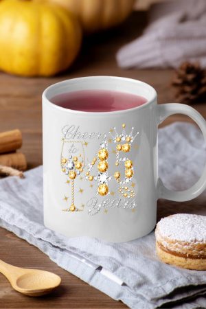 Cheers To 45 Years Old Happy 45th Birthday Queen Drink Wine Mug
