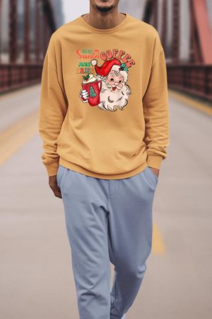 Funny Graphic Dear Santa Just Bring Coffee Happy Christmas Sweatshirt