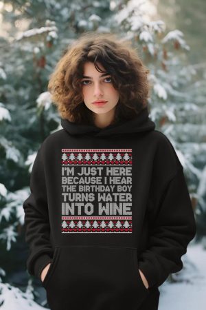 Turns Water Into Wine Jesus Christian Christmas Ugly Sweater Hoodie