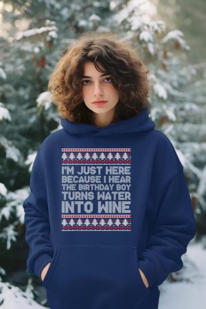 Turns Water Into Wine Jesus Christian Christmas Ugly Sweater Hoodie
