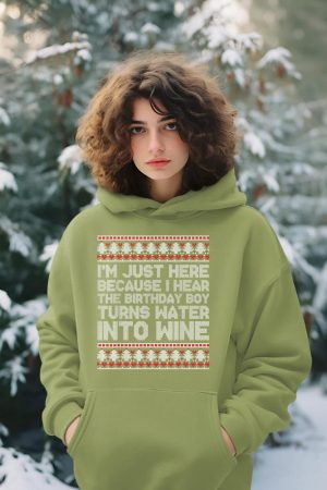 Turns Water Into Wine Jesus Christian Christmas Ugly Sweater Hoodie