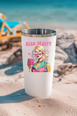 I heart Coffee I love Coffee Being Beuty Moel Girl Funny Pun Tumbler