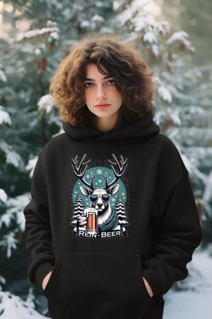 Rein-Beer Funny Christmas Winter Holiday Dad Joke Pun Humor Hoodie