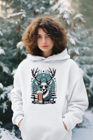 Rein-Beer Funny Christmas Winter Holiday Dad Joke Pun Humor Hoodie