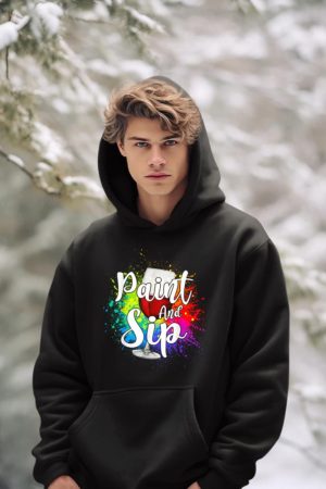 Wine Lover Drinkers Graphic Paint and Sip Party Drinking Hoodie