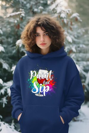 Wine Lover Drinkers Graphic Paint and Sip Party Drinking Hoodie