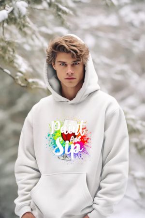 Wine Lover Drinkers Graphic Paint and Sip Party Drinking Hoodie
