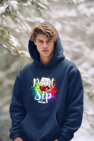 Wine Lover Drinkers Graphic Paint and Sip Party Drinking Hoodie