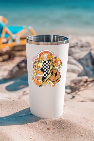 Fall Vibes Disco Balls Rainbow Coffee Latte Pumpkin Spice Tumbler