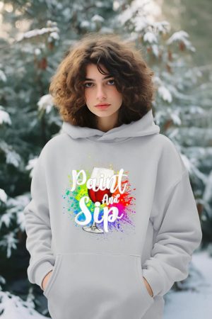 Wine Lover Drinkers Graphic Paint and Sip Party Drinking Hoodie