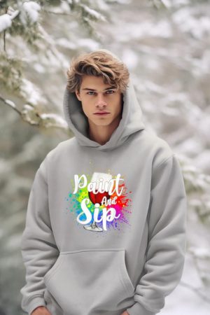 Wine Lover Drinkers Graphic Paint and Sip Party Drinking Hoodie