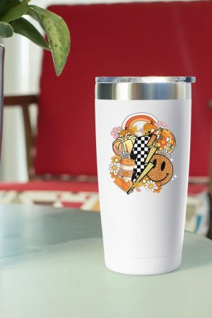 Fall Vibes Disco Balls Rainbow Coffee Latte Pumpkin Spice Tumbler