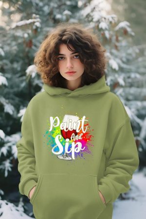 Wine Lover Drinkers Graphic Paint and Sip Party Drinking Hoodie