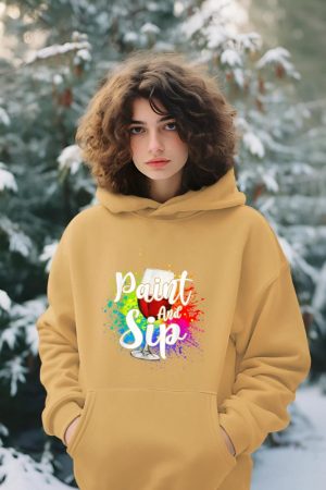 Wine Lover Drinkers Graphic Paint and Sip Party Drinking Hoodie