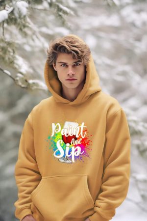 Wine Lover Drinkers Graphic Paint and Sip Party Drinking Hoodie