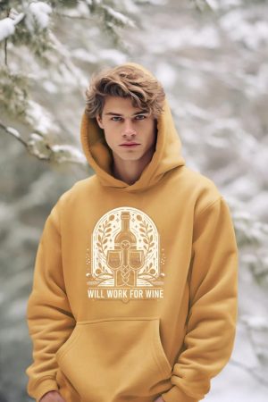 Will Work For Wine Lover Designs Hoodie