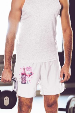 New Years 2025 Pink Champagne Shirt Wine Bottle Disco Balls Short