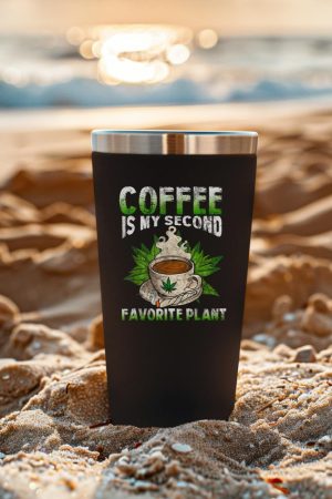 Cannabis Coffee Marijuana 420 Humor Caffeine Pot Weed Tumbler