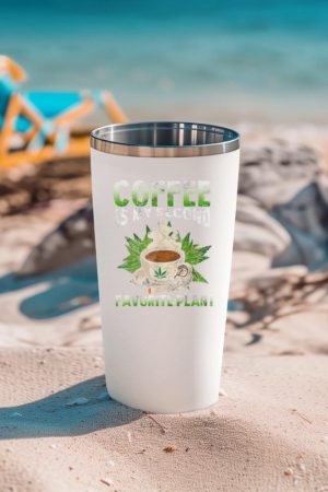 Cannabis Coffee Marijuana 420 Humor Caffeine Pot Weed Tumbler