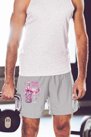 New Years 2025 Pink Champagne Shirt Wine Bottle Disco Balls Short