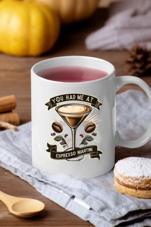 You Had Me at Espresso Martini Elegant Coffee Cocktail Art Mug