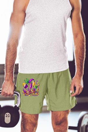 Mardi Gras Glass Of Wine Drinking Team Wine Festival Parade Short