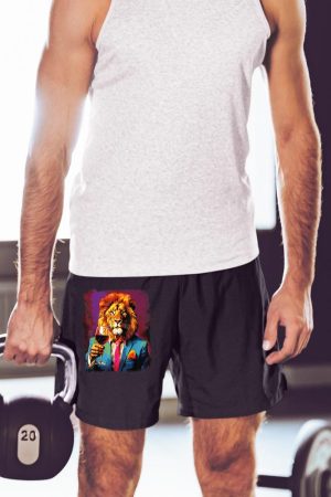 Lion Drinking Wine Short
