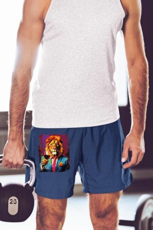 Lion Drinking Wine Short