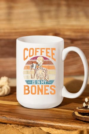 Retro Coffee Brewer Skeleton Mug
