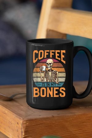 Retro Coffee Brewer Skeleton Mug
