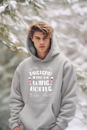 Pretend I'm A Wine Bottle Costume Lazy Easy Halloween Hoodie