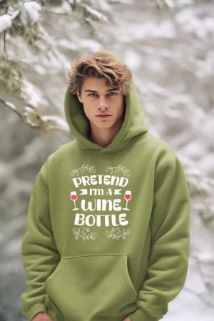 Pretend I'm A Wine Bottle Costume Lazy Easy Halloween Hoodie