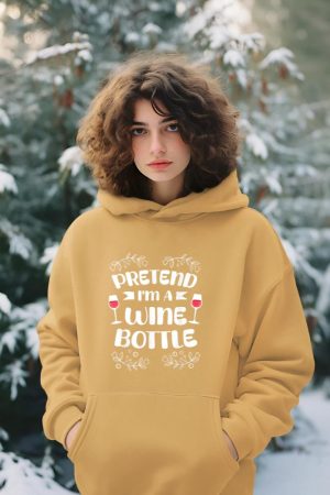 Pretend I'm A Wine Bottle Costume Lazy Easy Halloween Hoodie