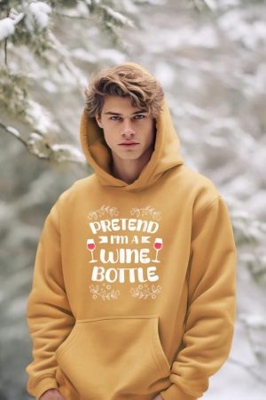 Pretend I'm A Wine Bottle Costume Lazy Easy Halloween Hoodie